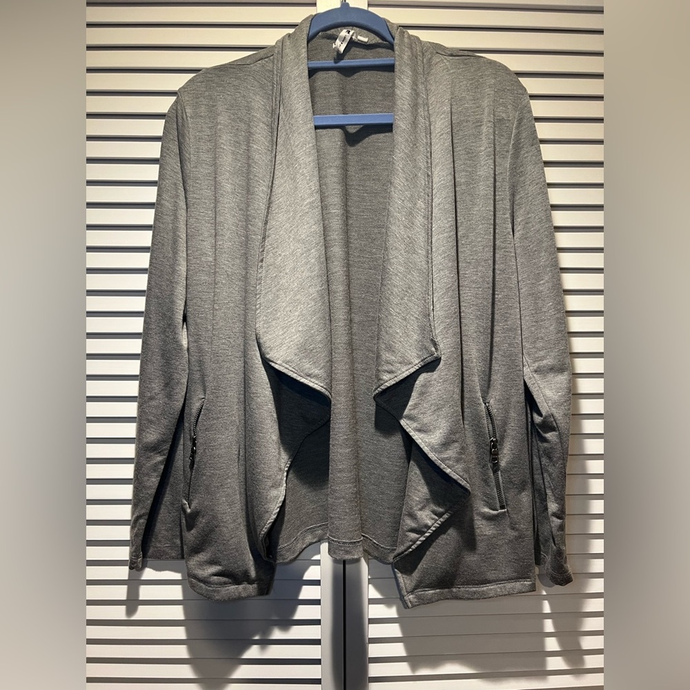 CABLE & GAUGE Flowy Grey Cardigan, Grey, L